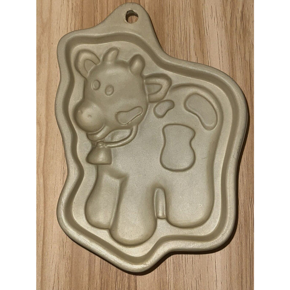 ACME Cookie Art Mold Cow Calf W/Bell Holstein Stoneware Farm Animal 93065 NEW - Picture 1 of 6
